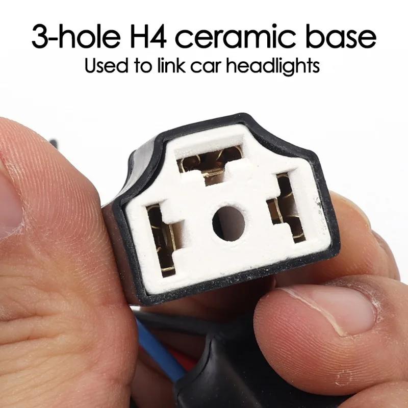 2-20Pcs Car Headlight Ceramic Socket Connector H4 Ceramic Plug Heat Resistance Headlight Wiring Harness Plug Adapter H4 Socket