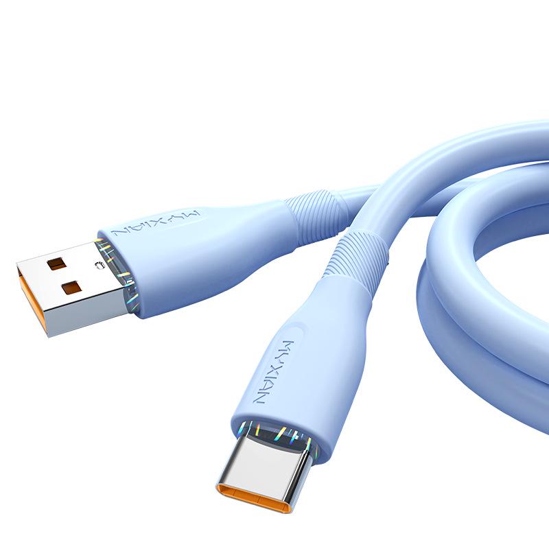 120W Ultra-Fast Type-C Silicone Cable, 6A Compatible with Huawei Honor