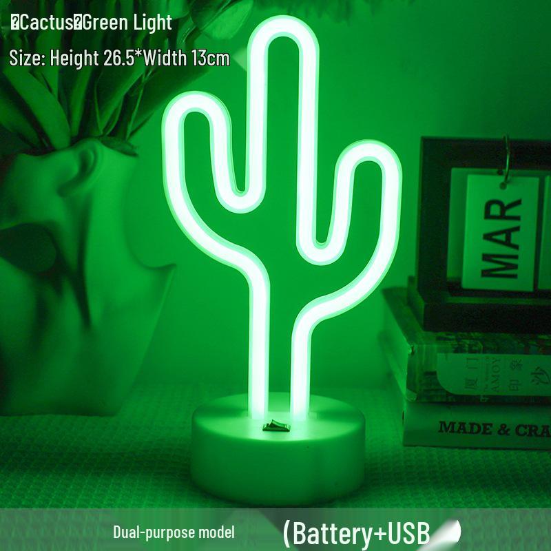 Korean Style Flamingo LED Neon Night Light - Decorative Christmas Fairy Accent with Round Base