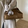 Simple retro suede bag women's 2025 new large-capacity commuting single shoulder underarm fashion portable tote bag