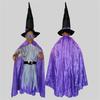 Halloween Decor Animated Purple Witch Hanging House Prop Decorations LED Eyes