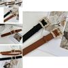Stylish New Alloy Buckle Women's Belt Perfect For Dresses And Coats With Rhinestone Detailing In Black And Camel Color