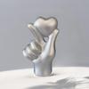 Heart Shaped Hand Sculpture Resin Figure for Table Display 7.5x4.2x11cm Collectible