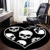 1pc Skull Heart Office Round Area Rug, Under Office Chairs Bedroom Living Room Home Decor, Room Deco