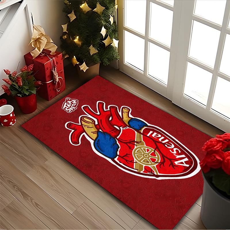 Football Club Rug Ideal for Reading Room, Multi-purpose Office Chair Sofa Carpet, Anti-slip Printed Home Area Rug