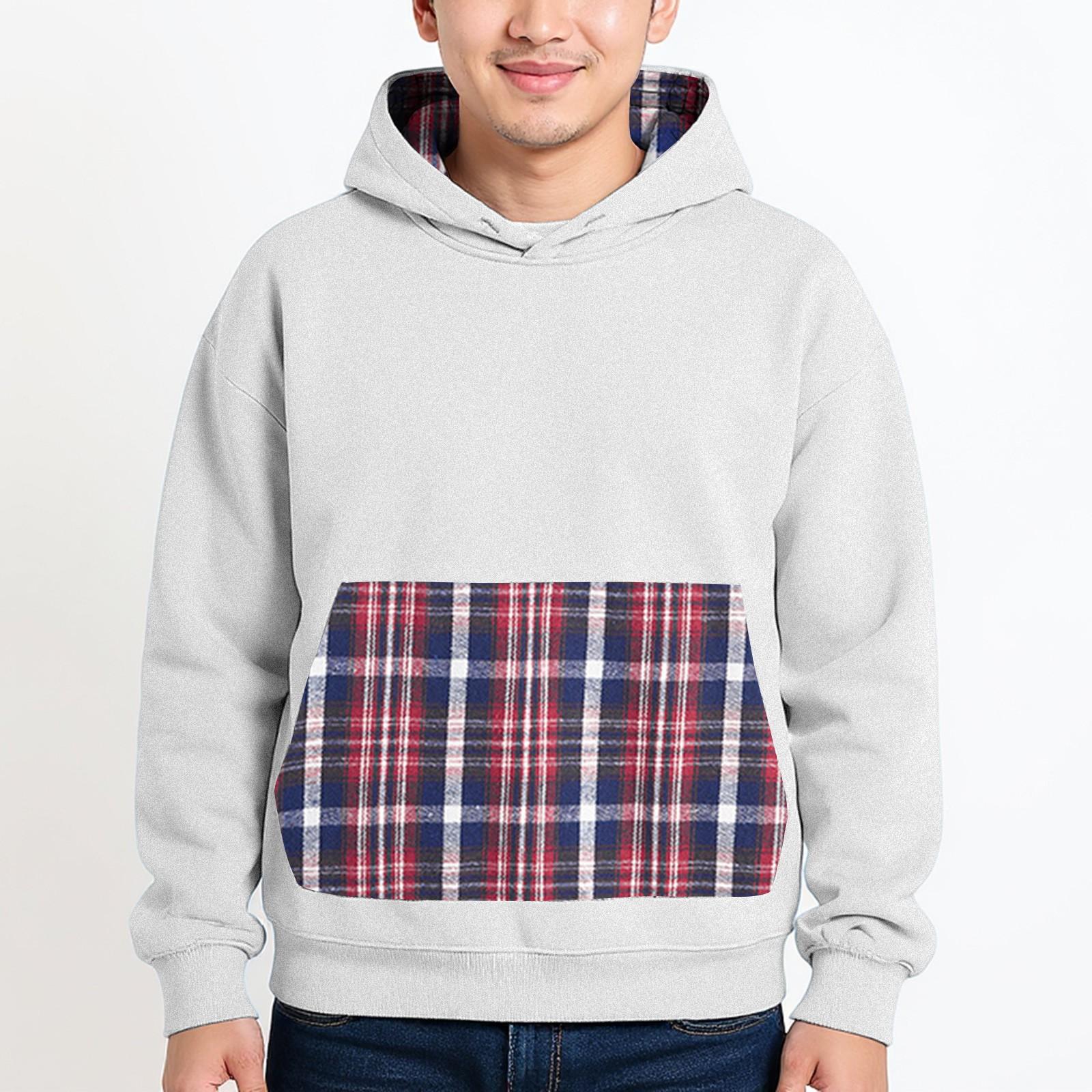 

Men s Hooded Sweatshirt, Contrasting Color Sweatshirt, Sports Loose Casual Jacket XL