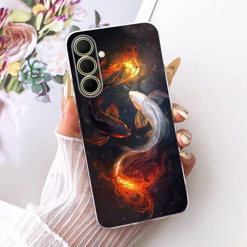 Hülle Für Samsung Galaxy A17 A37 A57 5G Cover Neue Stilvolle Blume Klare Weiche Silikon Handyhülle Für Samsung A 17 A 37 A 57 Stoßfänger
