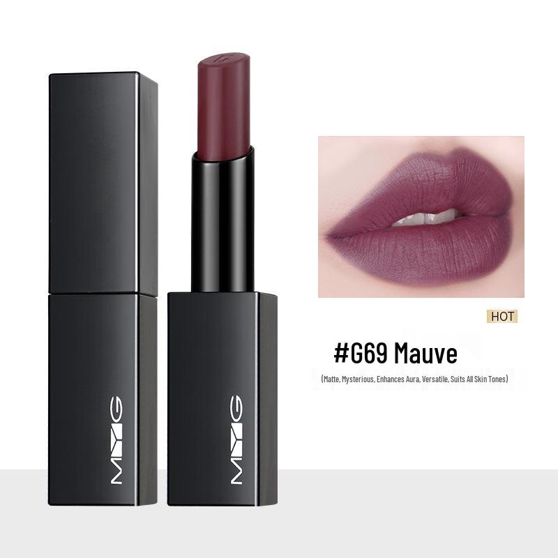 MYG Charm Magnetic Black Tube Lipstick: Moisturizing, Non-fading Earthy Tone In Dirty Orange Chocolate.