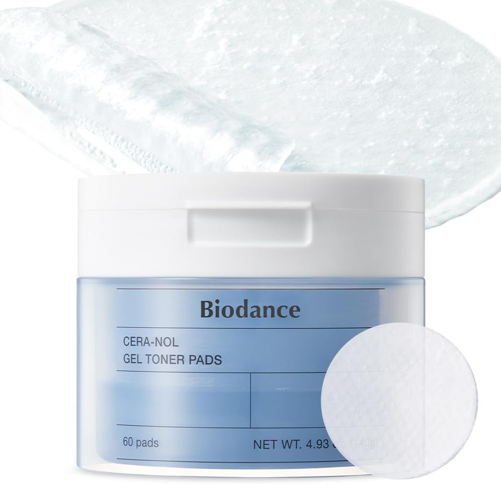 Biodance Ceramol Gel Toner Pads Moisturizing Skin Conditioning Care Pads Daily Pack Korean Cosmetics (60 pads) & Wipe-off синий