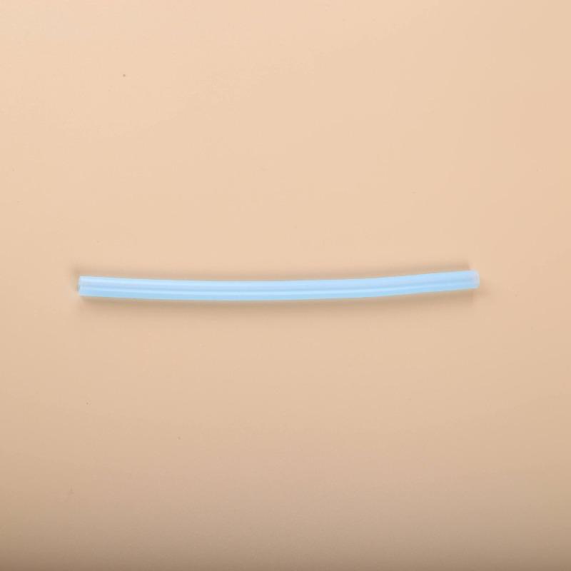 

Transparent Silicone Straw - Food Grade - Elastic and Foldable Silicone Straw - for Children Transparent Blue 175mm