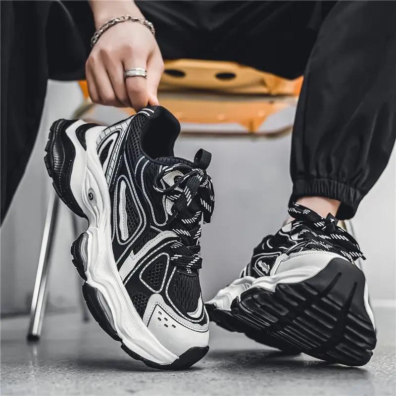 Fashion Mesh Upper White Running Men's Casual Sneakers Comfortable Outdoor Designer Summer Sale Korean Trend 2025 Wide Male Sports Shoes