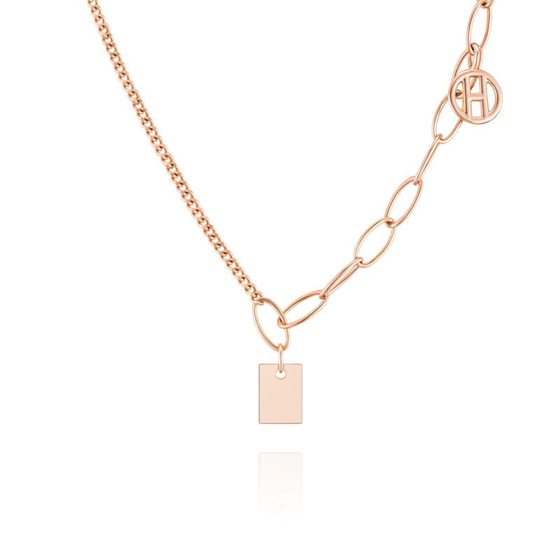 

MAISON DE SHE 14K Gold Necklace H Coin Mix BN03012 Pink Gold