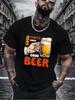 Fun Beer Lover Unisexs White Short Sleeve Tshirt Vintage Hand Grab Beer Glass Good Beer Text Print Breathable Daily Cotton Tops