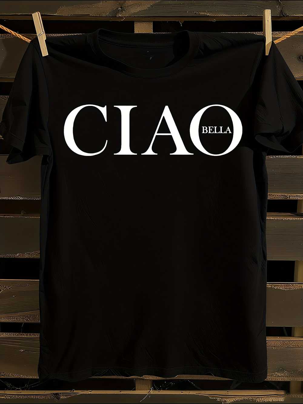 

Ciao Bella Italian Greeting T-Shirt Mens Tshirt Womens Tshirts with Letters Print Short Sleeves T-Shirt Casual Street Tee Shirt Top XXL