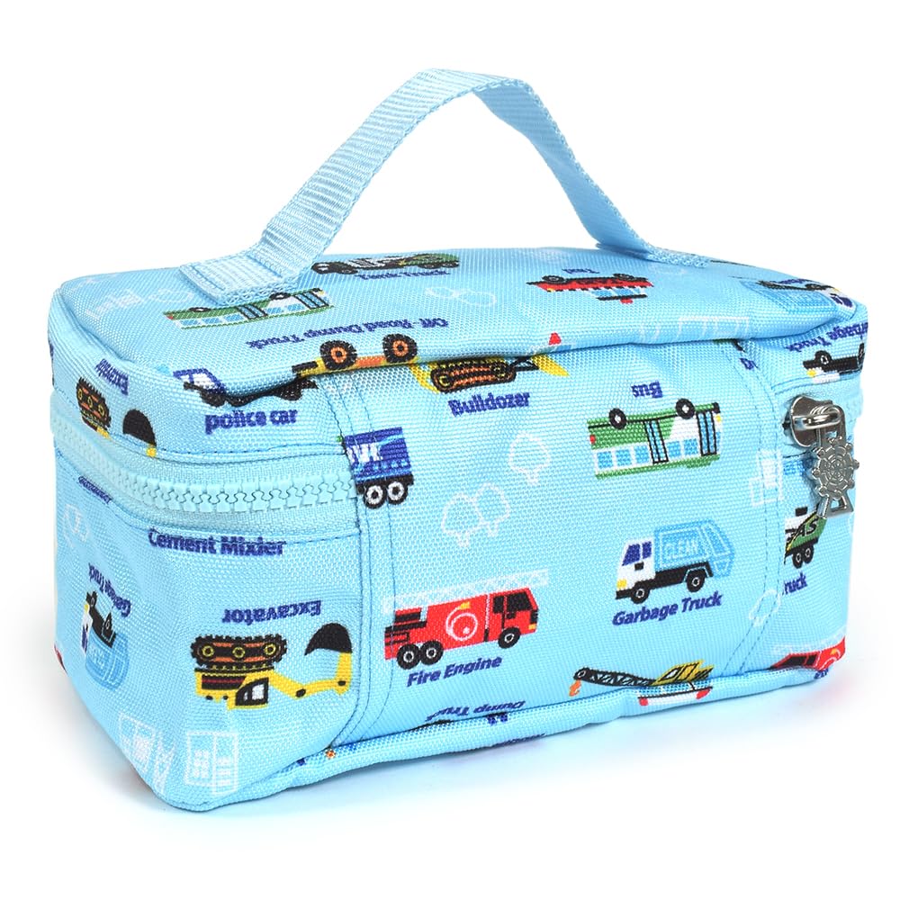 COLORFUL CANDY STYLE Lunch Bag Vanity PET Full Throttle Working Vehicle (Light Blue)