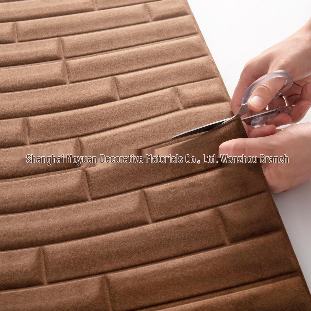 Waterproof 3D Folding Plush Twill Self-Adhesive Wall Sticker - Soft, Anti-Collision Design