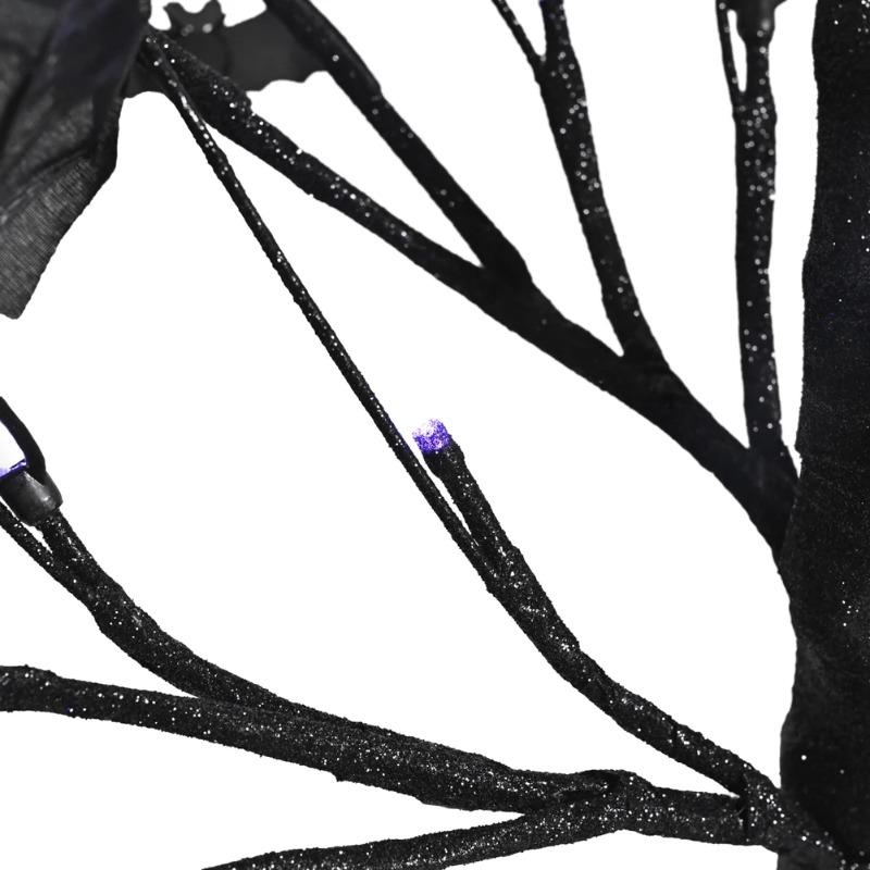 LED Purple Lighted Halloween Artificial Birch Tree Light DIY Black Branches Tabletop Lamp Spooky Home Party Festival Halloween Decor