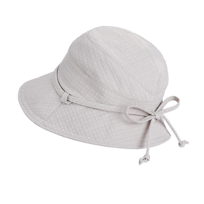 Summer Outdoor Travel Sun Protection Hat Women's Bow Fisherman Hat Big Brim Basin Hat