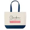 Shopping Bag - PLANETEE - Claudine On Holiday - Graphic Blue Background - 40x45 Cm Cotton - Large Size