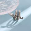Personalidad Creativa Serpiente Nueva Moda Joyería de Plata de Ley 925 Plata Tailandesa Cobra Cristal Temperamento Anillos Abiertos R162