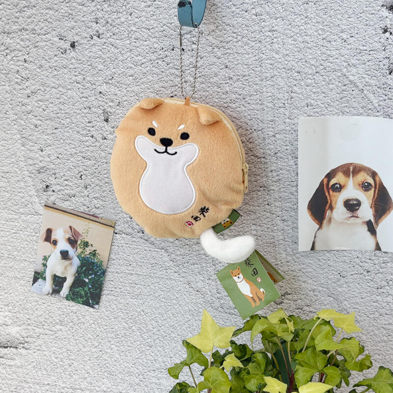 Shiba Inu Shibata-kun Round Mini Pouch
