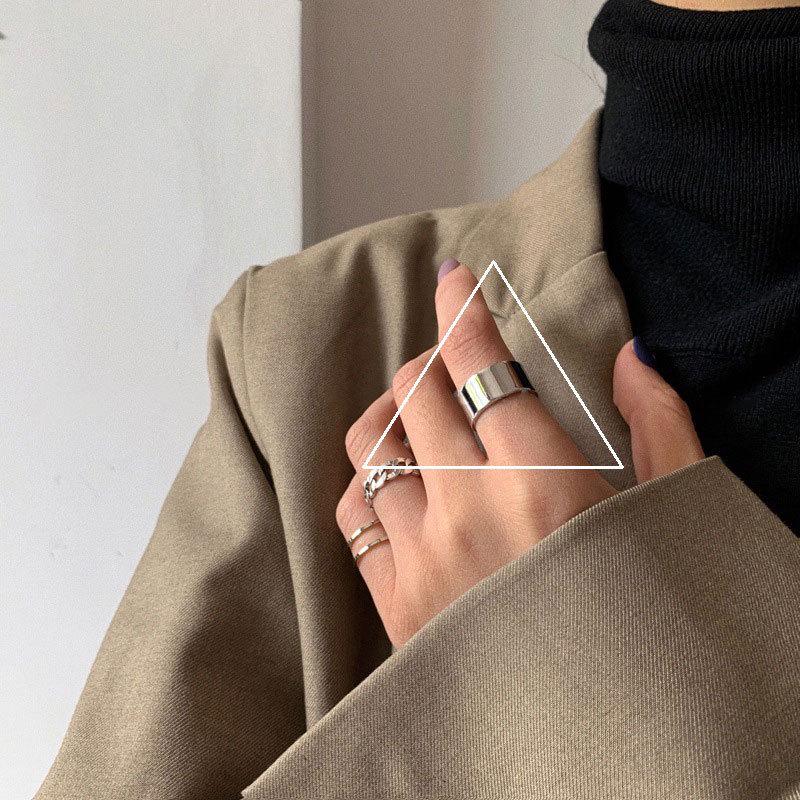 S925 Sterling Silver Roman Numeral Open Ring for Women - Trendy, Retro, and Stylish