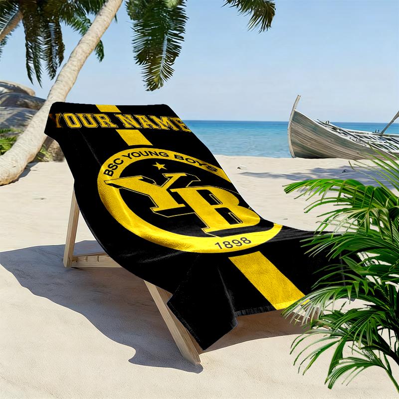 Custom Name BSC Young Print Beach Towel, Large Soft Quick Dry Towel for Beach Camping Swimming