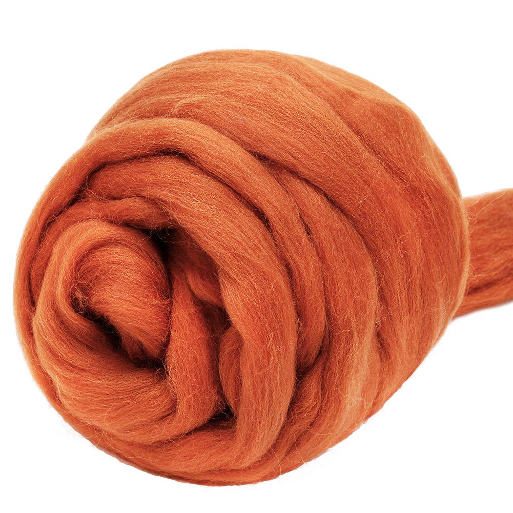 Fenrry 100g Yün Roving İplik Elyaf Roving Yün Üstü Yün Keçe Malzemeleri Saf Yün Kalın İplik Eğirme Kendin Yap El Eğirmesi için