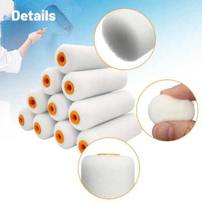 10 PCS Rouleaux Peinture Mousse Haute Absorption 4 Pouces Mini Manches Rouleaux Peinture Éponge Décoration Peinture Rouleaux