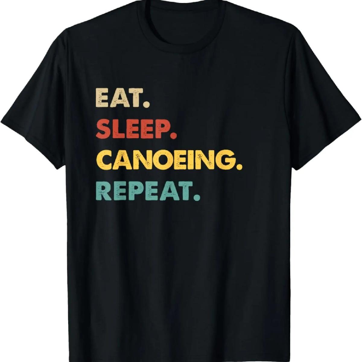 Ешь Спи Гребля Повторяй Забавная Футболка для Любителя Гребли на Каноэ S