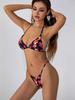 Bikini de baño con estampado triangular y atado para mujer, estilo europeo y americano
