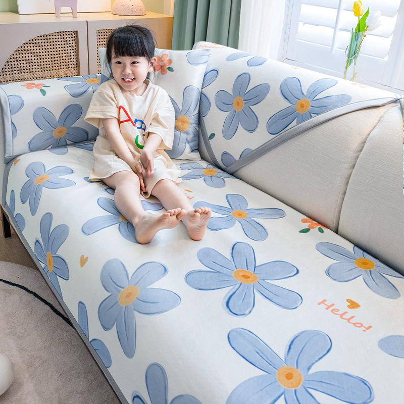 Ice Silk Sofa Cushion Summer Summer Summer Summer Summer Mat Seat Cushion New Ins Style Non-Slip Sofa Cover Cover Cloth