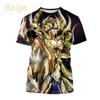 Saint Seiya 3D Printed T-shirt for Men and Women Round Neck Short-sleeved Casual Tops Oversized T-shirts Anime Tshirt Tee