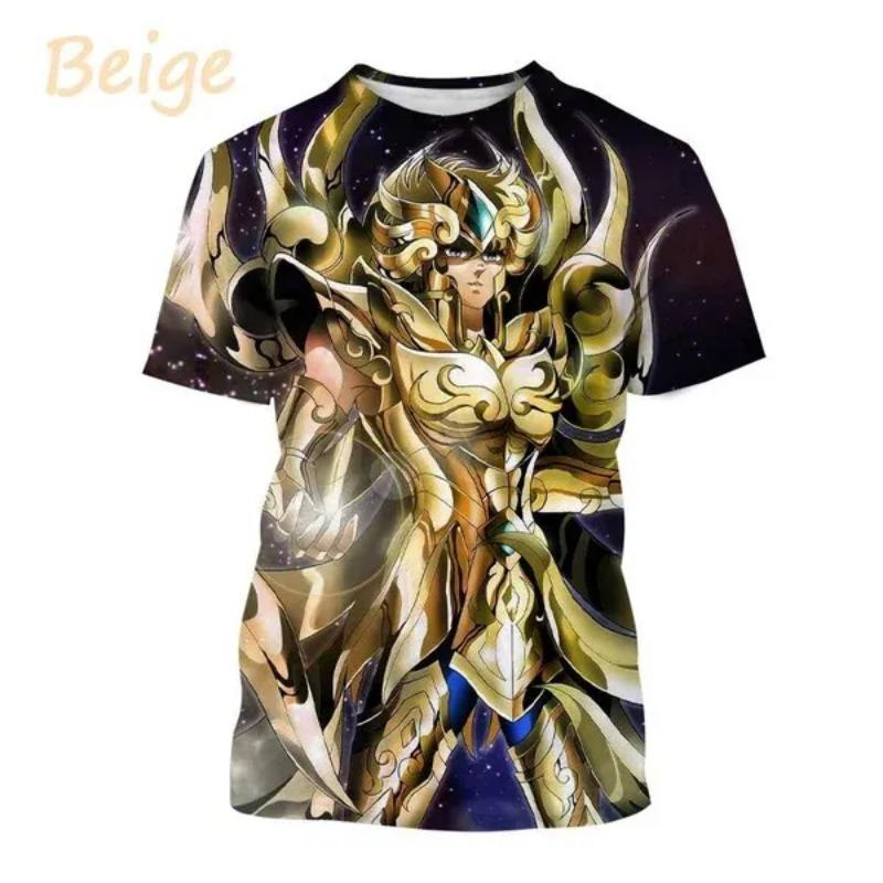 Saint Seiya 3D Printed T-shirt for men and Women Round neck Short-sleeved Casual Tops Oversized T-shirts Anime Tshirt Tee