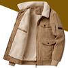 Men's Winter Cotton Jacket with Lamb Wool Lining - Middle-Aged & Elderly, Thick Corduroy Coat.