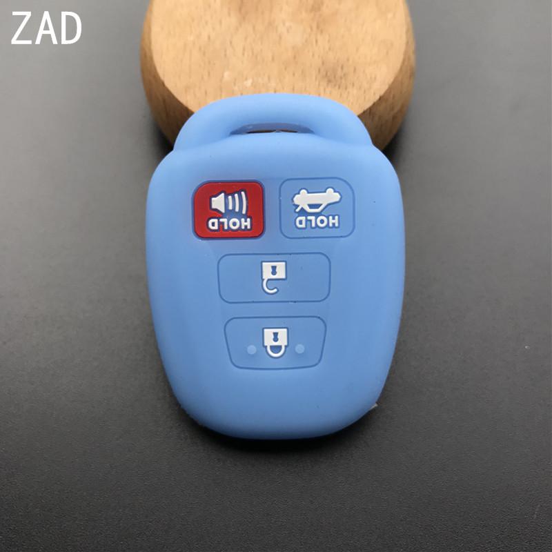 ZAD 4 Button Silicone car Key Cover Holder case set For Toyota 2012 2013 2014 Camry Corolla Highlander 4 buttons remote key case