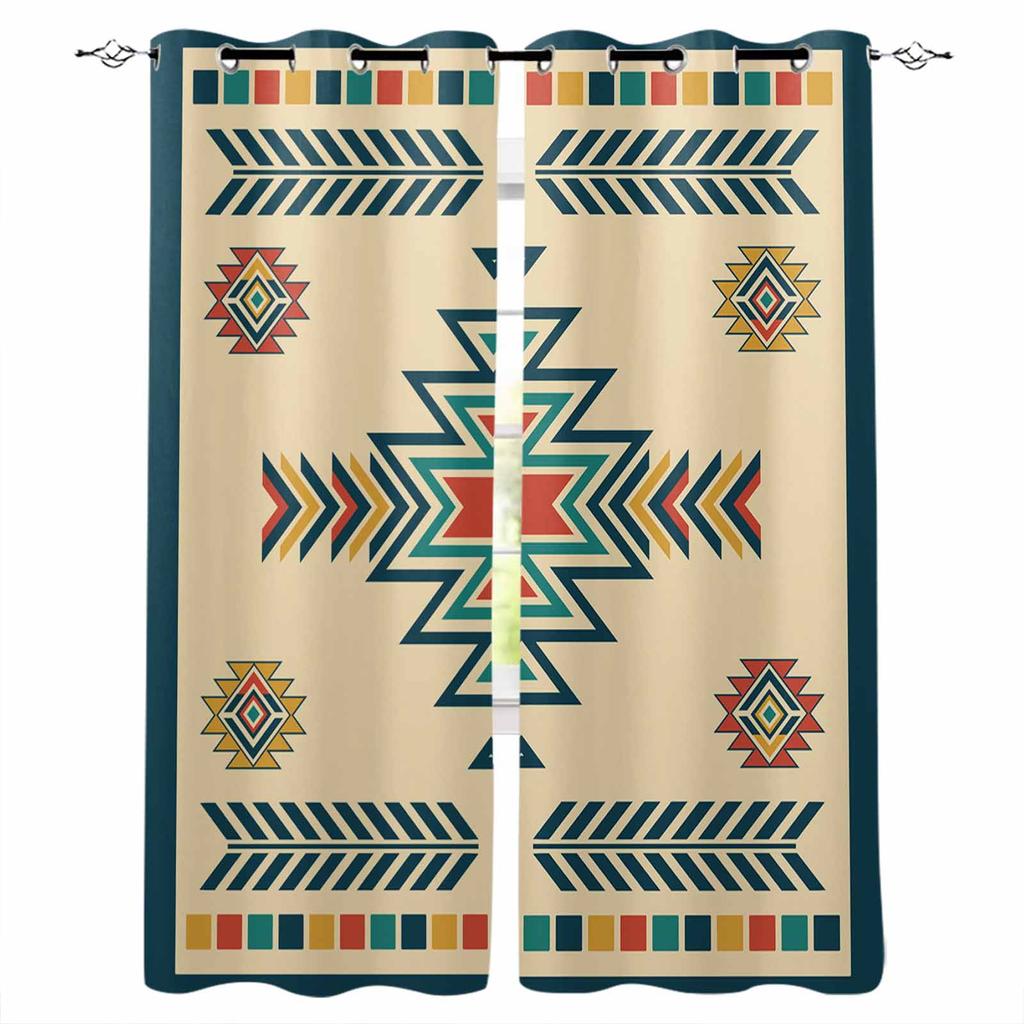 Bohemian Aztec Moroccan Rural Farmhouse Blackout Curtains For Living Room Bedroom Printed Window Treatment Drapes Home Decor