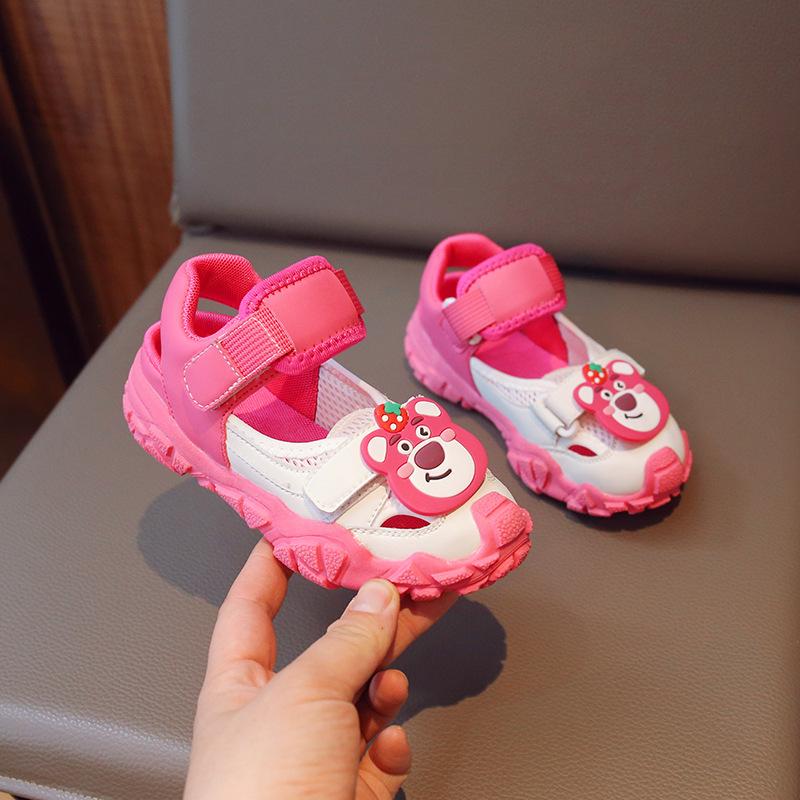 Kids Cartoon Decor Breathable Non Slip Closed Toe Sport Sandals 23 розовый