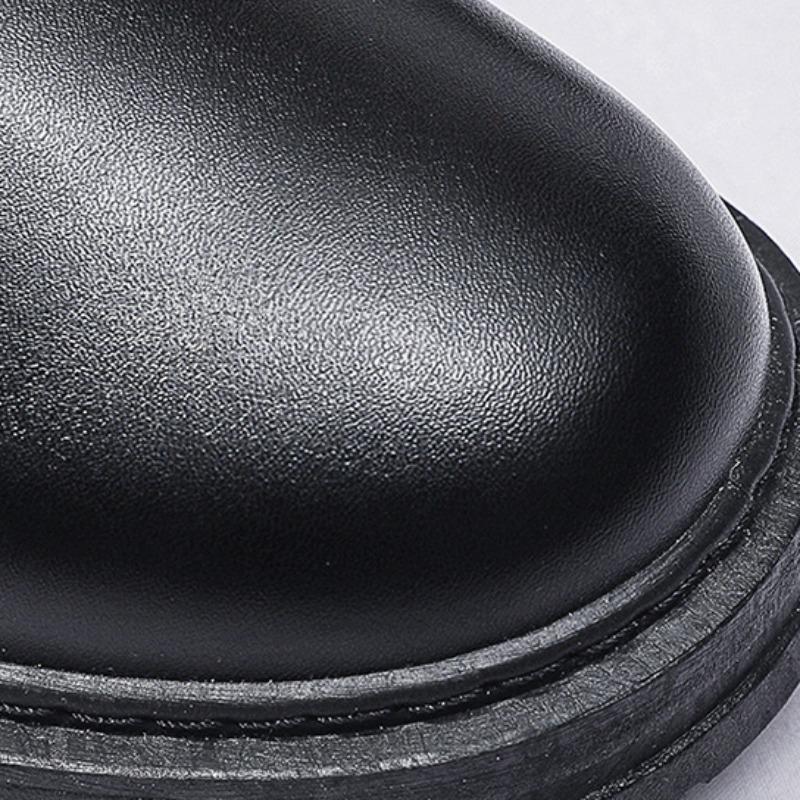 Men Business Casual Leather Shoes Non Slip Platform Oxfords Shoes Lace-up Black Career Dress Shoe Male Derby Shoe Loafers Office