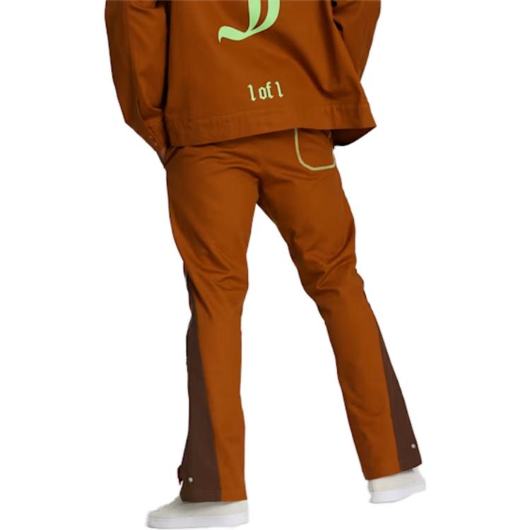 Puma Lafrance Mid-Waist Drawstring Slim Flare Casual Pants Men Bottoms Chestnut-Brown 622827-01