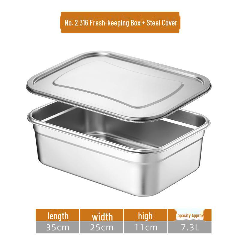 Ланч-бокс из нержавеющей стали 316 с крышкой для сохранения свежести большая емкость для хранения продуктов 3239₽
