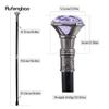 Lila Diamant-Typ-Silber-Gehstock, modischer dekorativer Gehstock, Gentleman, eleganter Cosplay-Gehstock, Knauf, Crosier, 93 cm