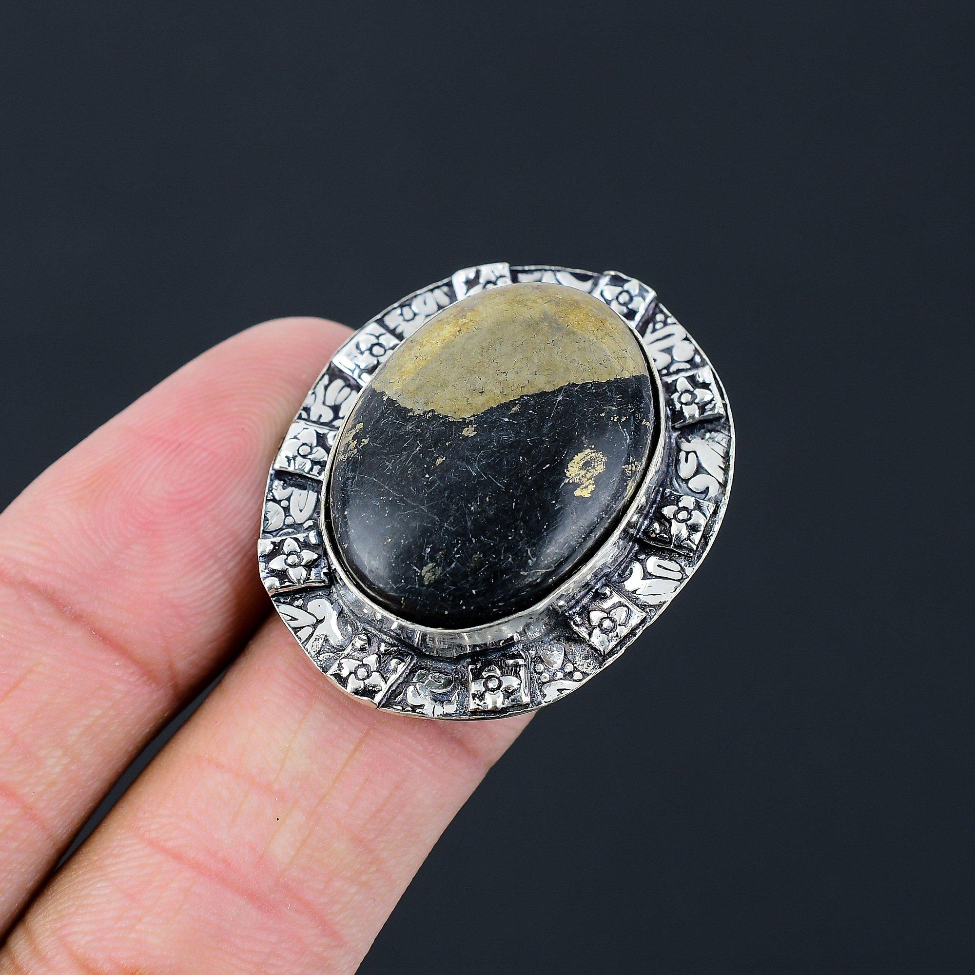 Daughters Day Deal Pyrite Gemstone 925 Silver Unique Solitaire Ring Jewelry US 8 8