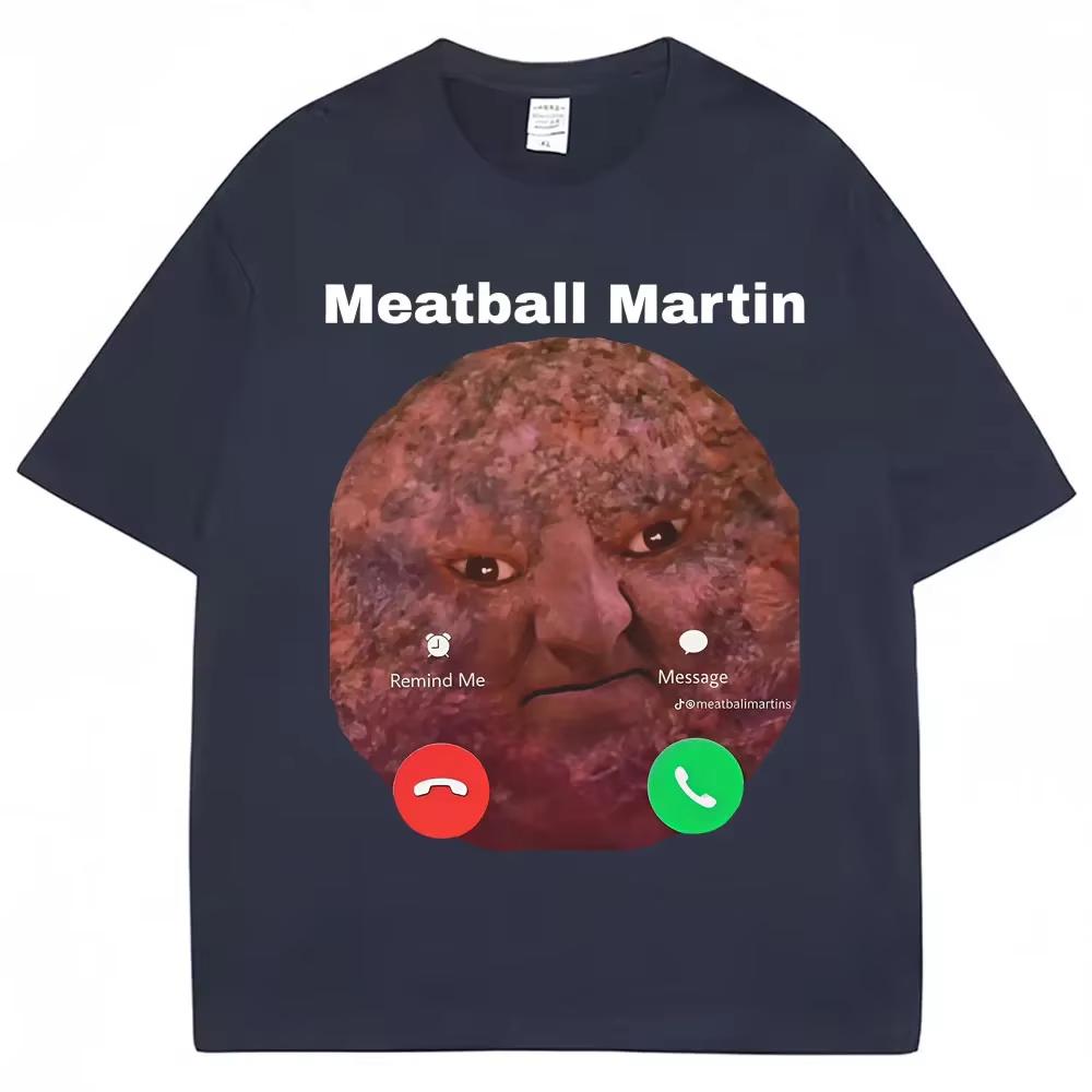 Funny Meatball Martin T-shirt for Womenunisex Humorous Retro Autumn Casual Oversized Shirt Casual Tee Funny Clothes Vintage