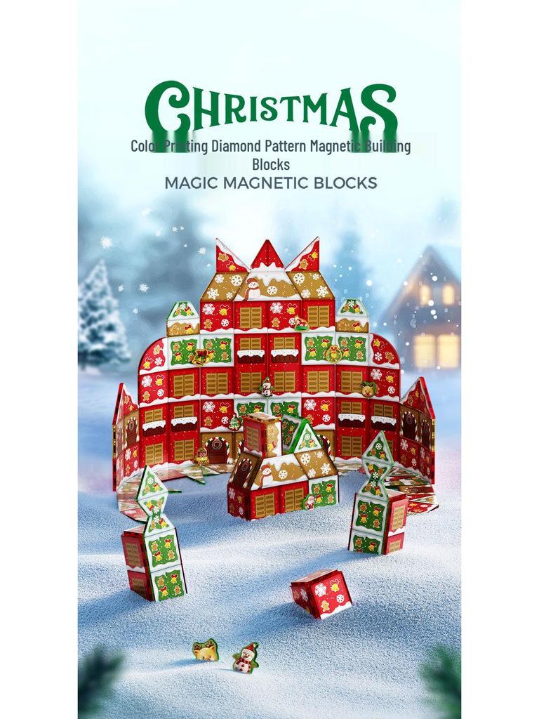 Magnetic Tiles Building Blocks - DIY Christmas Tree Ornament Toys & Magnet Puzzles for Kids
