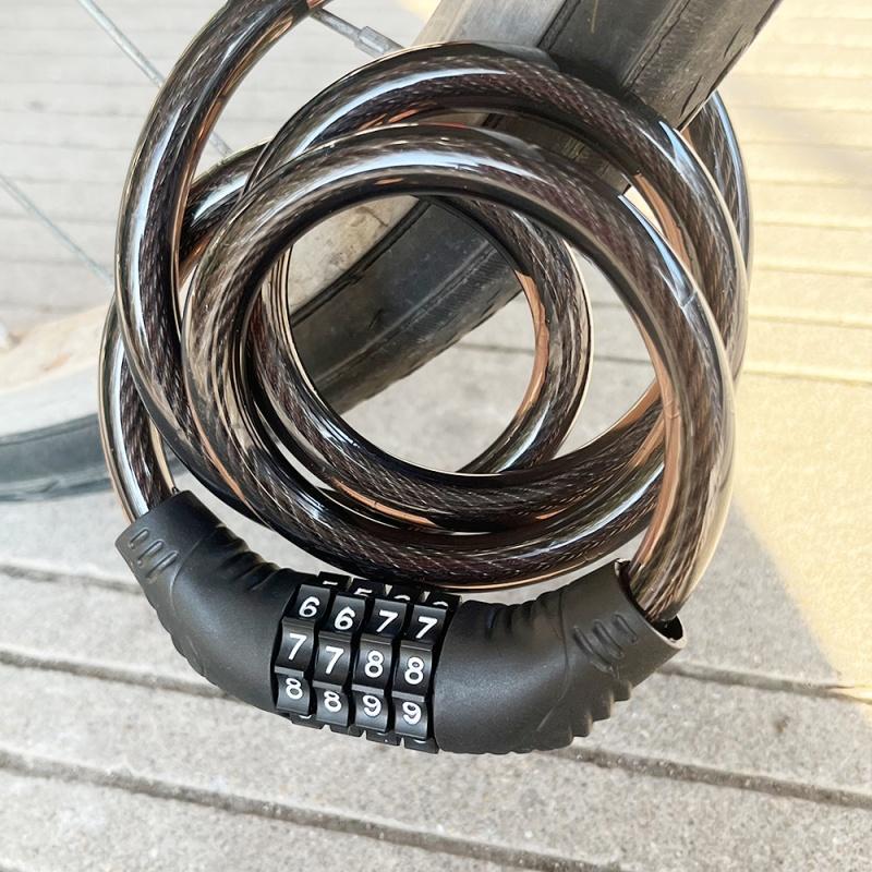 4-digit Password Lock, 35 Inch Long Coil Security Reset Strong Cable Lock, Suitable for Anti-theft of Various bicycles,Scooter