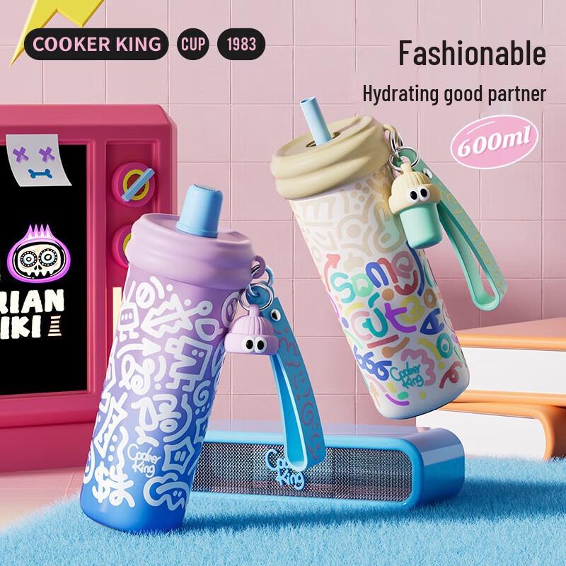 Chu Da Huang 316 Stainless Steel Insulated Double-Drink Bottle 600ml