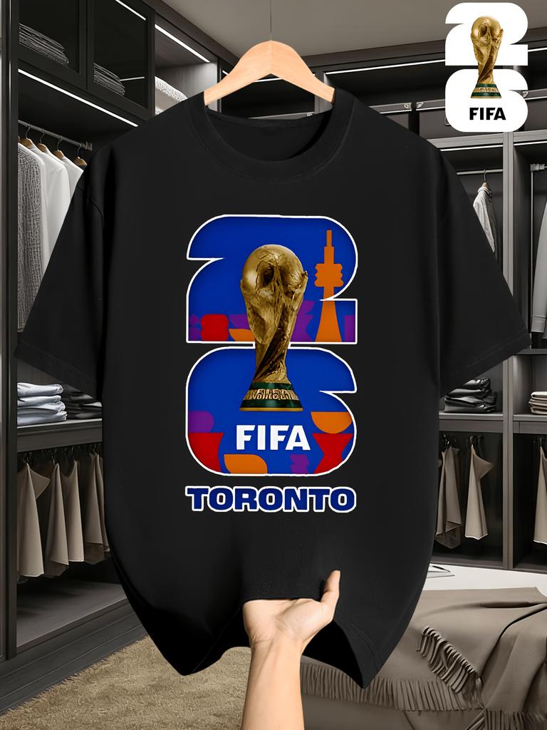 2026 Usa-Canadian Cup, FIFA Football Print Men'S Short Sleeve T-Shirt, Fashionable And Trendy Summer Top