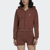 adidas Cropped Track Jacket With Rhinestone Logo Women Jackets Brown HF6768