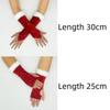 Fuzzy Hook Finger Exposed Finger Glove Red Clothing Performance Glove  Christmas Gifts